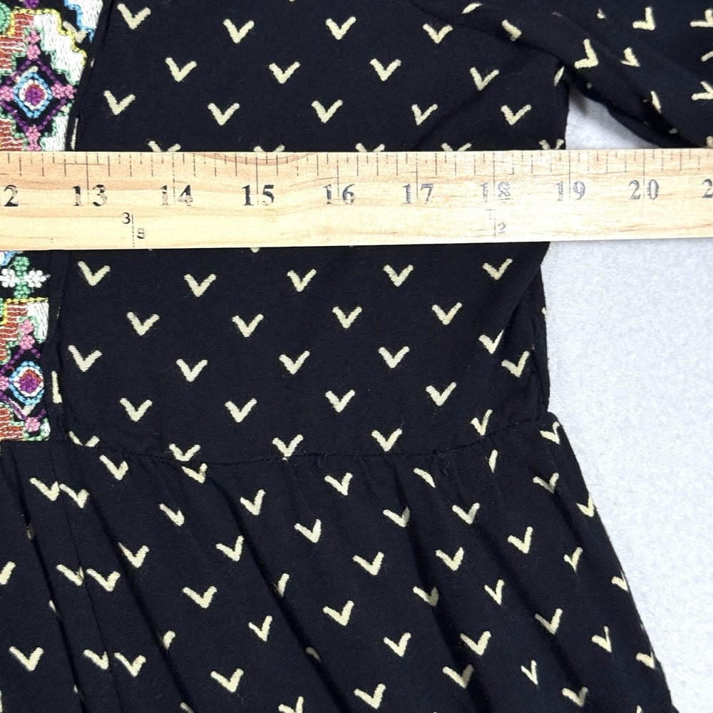 Sundance Top Womens Medium Embroidered Babydoll Peasant Blouse Southwest Flowy - Picture 10 of 11